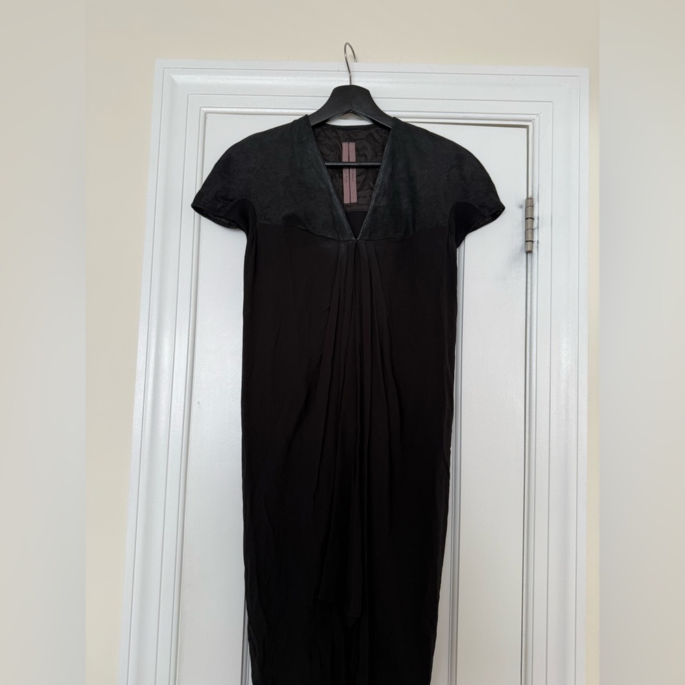 Rick Owens 2013 Plinth Leather Insert Dress